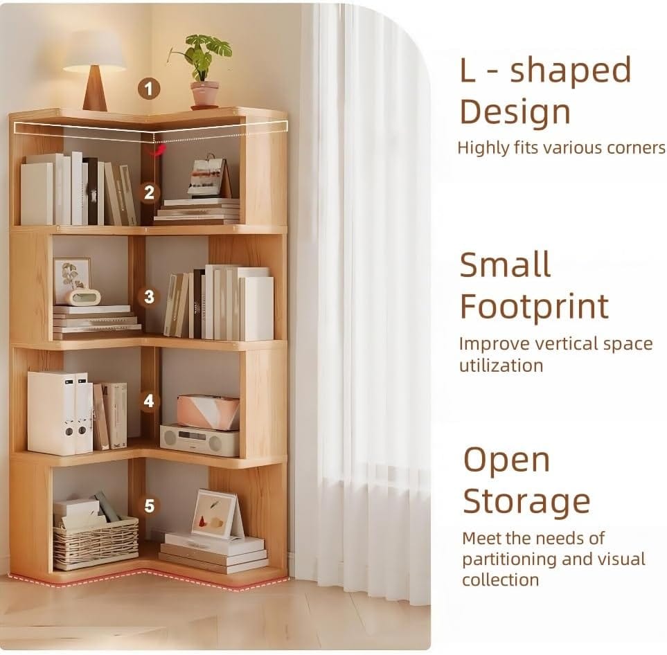 Wooden Corner Bookshelf - Image 2