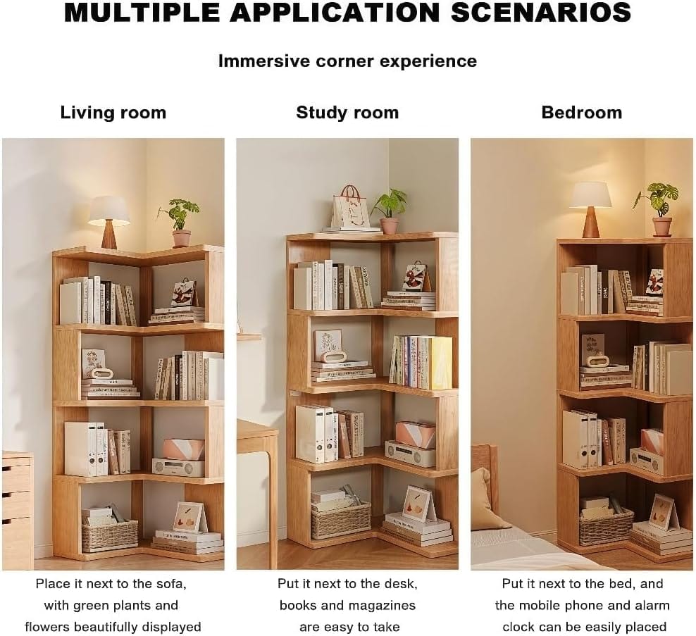 Wooden Corner Bookshelf - Image 3