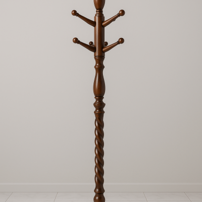 Freestanding coat rack with multiple hooks for organized storage in home or office