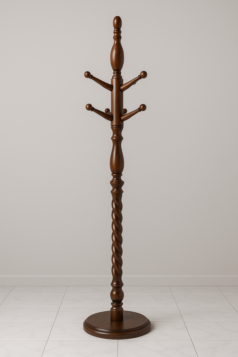 Freestanding coat rack with multiple hooks for organized storage in home or office
