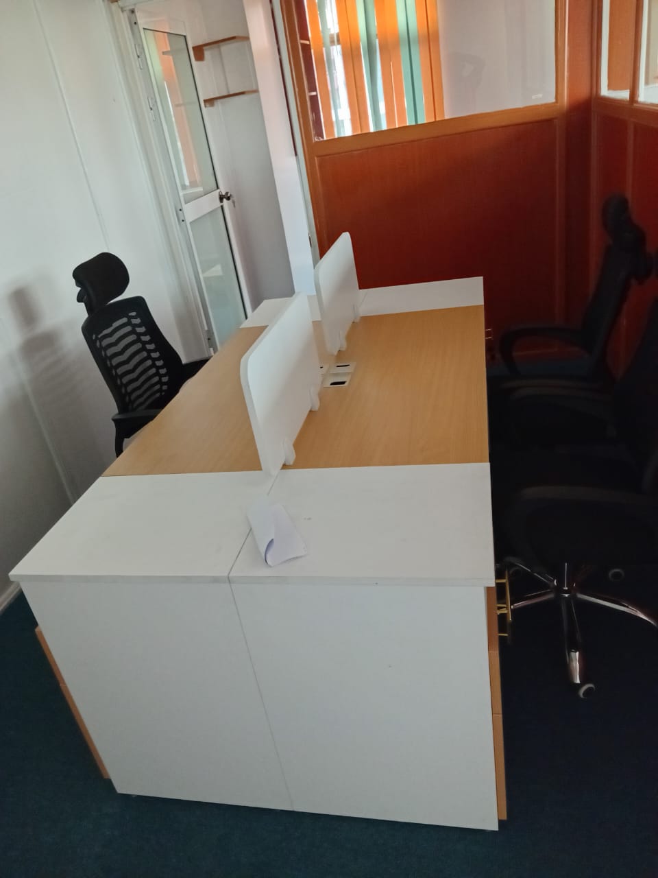 4-Person Wooden Workstation