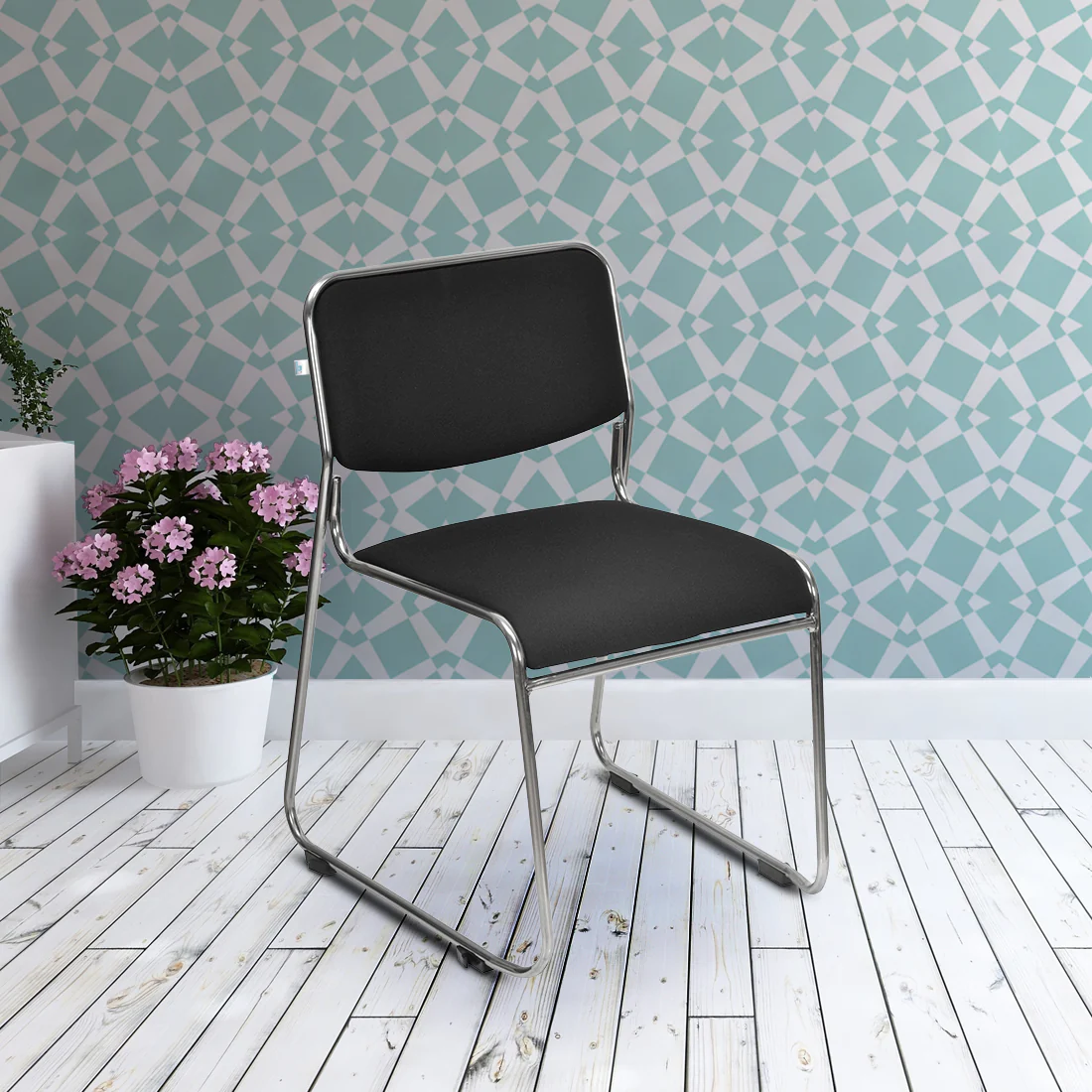 chrome office visitor seat(stackable) - Image 3