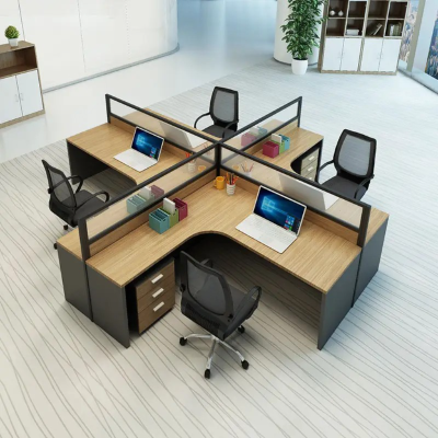 Curved 4-Way Workstation