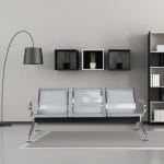 3-seater non-padded waiting bench