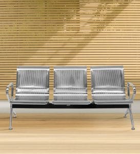 3-seater non-padded waiting bench - Image 3