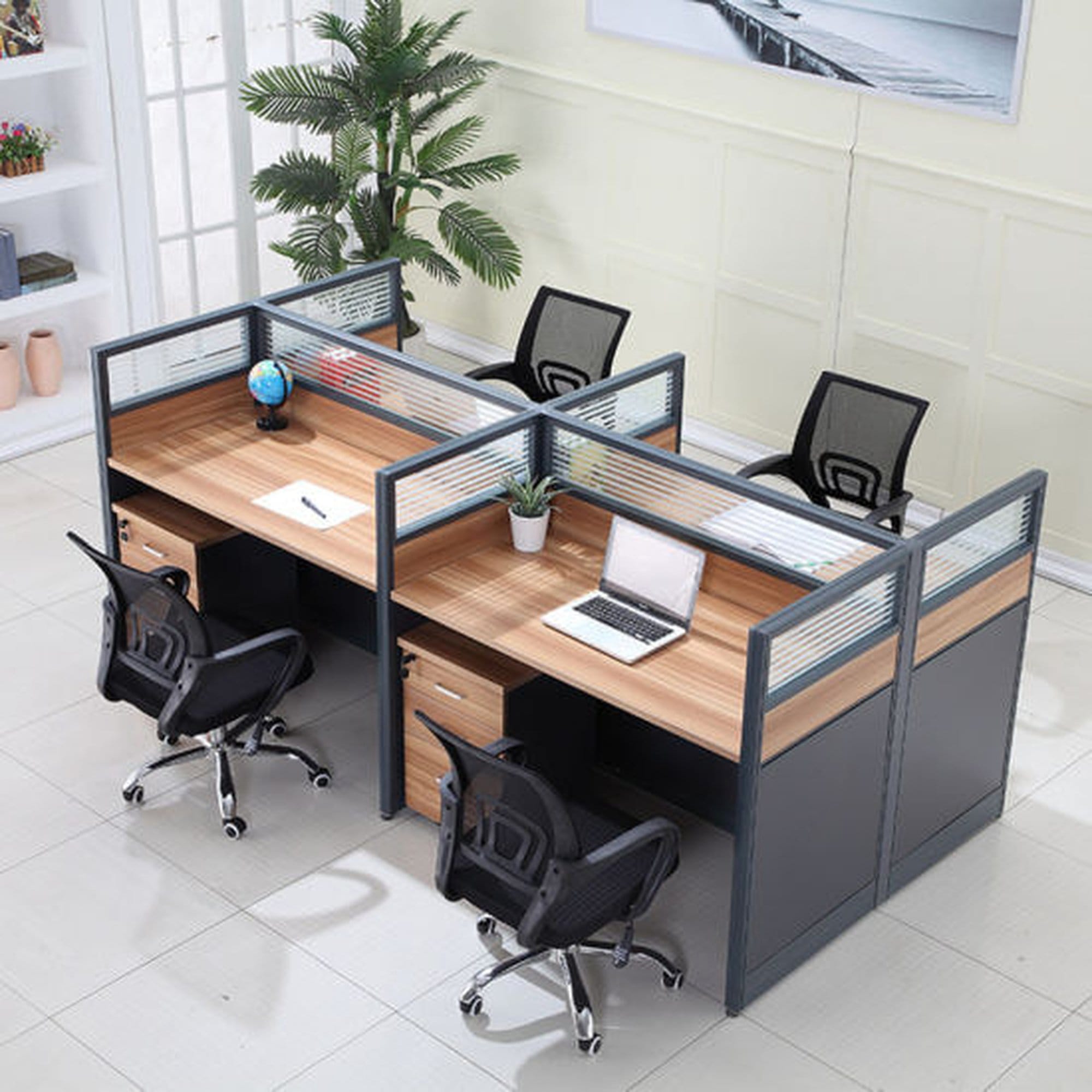 Executive 4-Seater Office Workstation