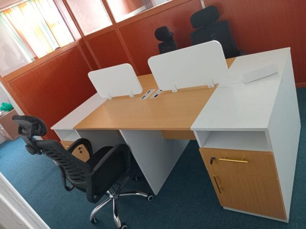 4-Person Wooden Workstation
