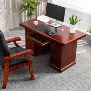 1.4M Executive Office Desk - with Upper Hutch & Shelves