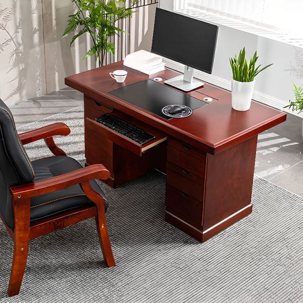 1.4M Executive Office Desk - with Upper Hutch & Shelves