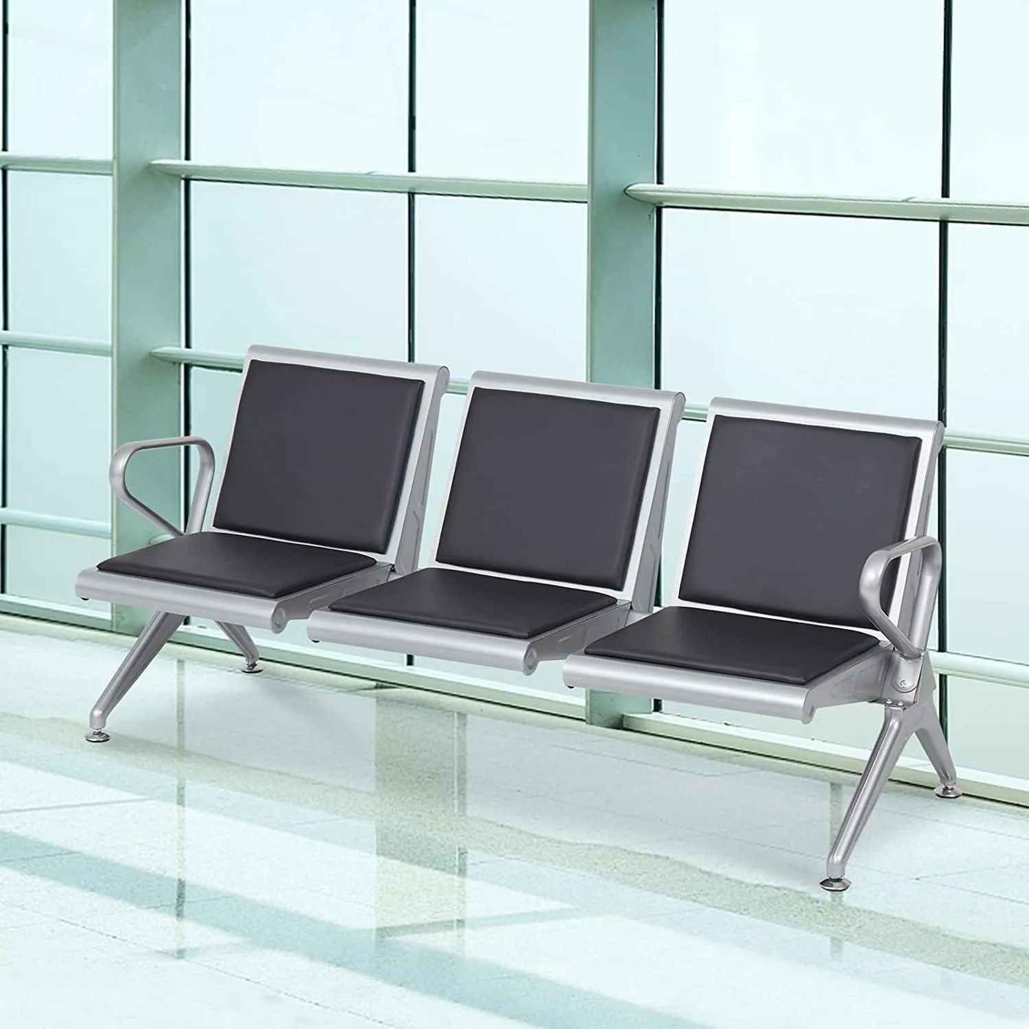 3-Link Heavyduty Padded Waiting Bench