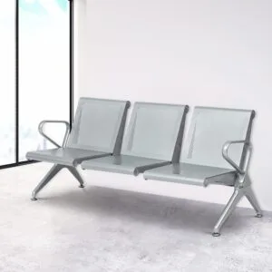 3-Seater Heavy-Duty Steel Waiting Bench
