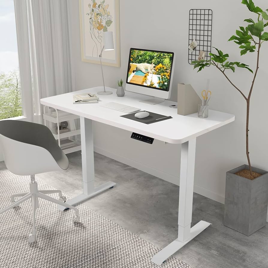 120cm White Electric Standing Desk
