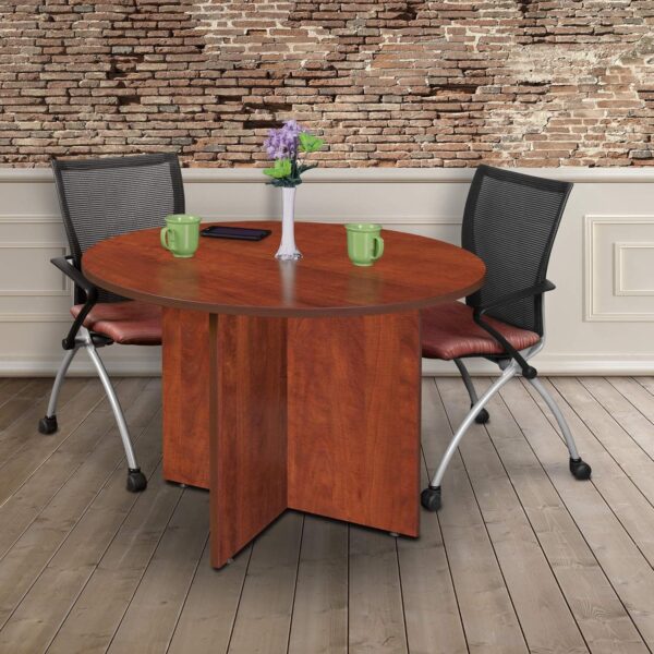 Round Meeting Table - L-Shaped Configuration