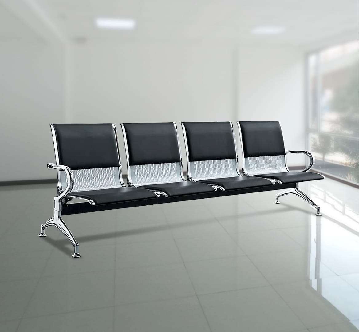 4-Seater Lobby Waiting Bench
