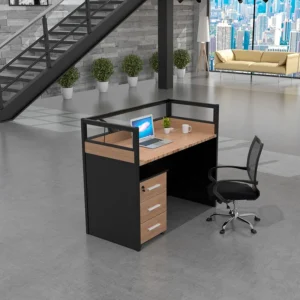 1-Way Modular Office Workstation - with 3-Drawer Pedestal