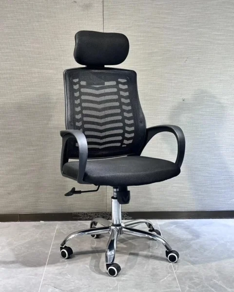 Headrest Office Seat - Breathable Mesh Back