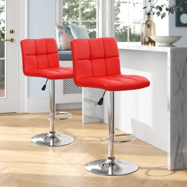 Red Swivel Barstool - Padded Cushion Finish