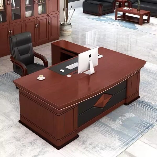 2.0M Executive Office Desk - with Upper Hutch & Shelves