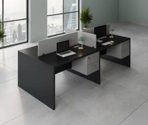 Modern 4-Seater Office Workstation - with Central Lock System