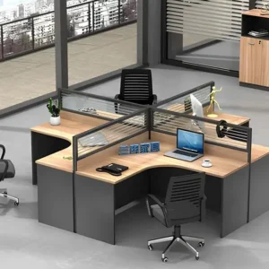 Modern 4-Seater Workstation - L-Shaped Configuration