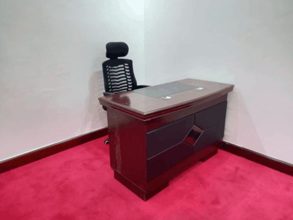 Modern Executive Office Desk with Side Credenza and Leather Writing Pad Nairobi
