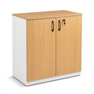 2-Door Low Wooden Office Storage Cabinet
